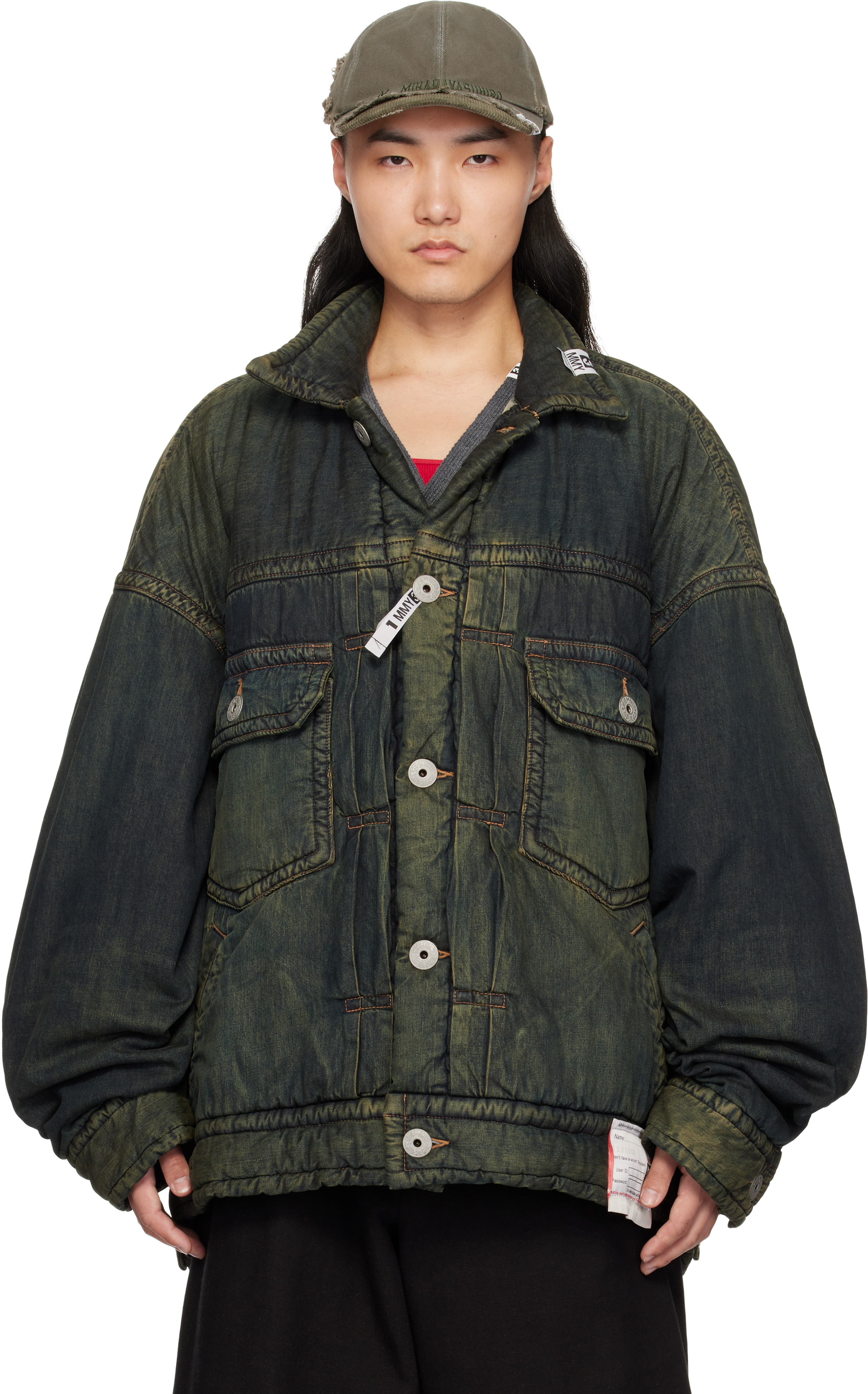 Navy Huge Puffer Denim Jacket