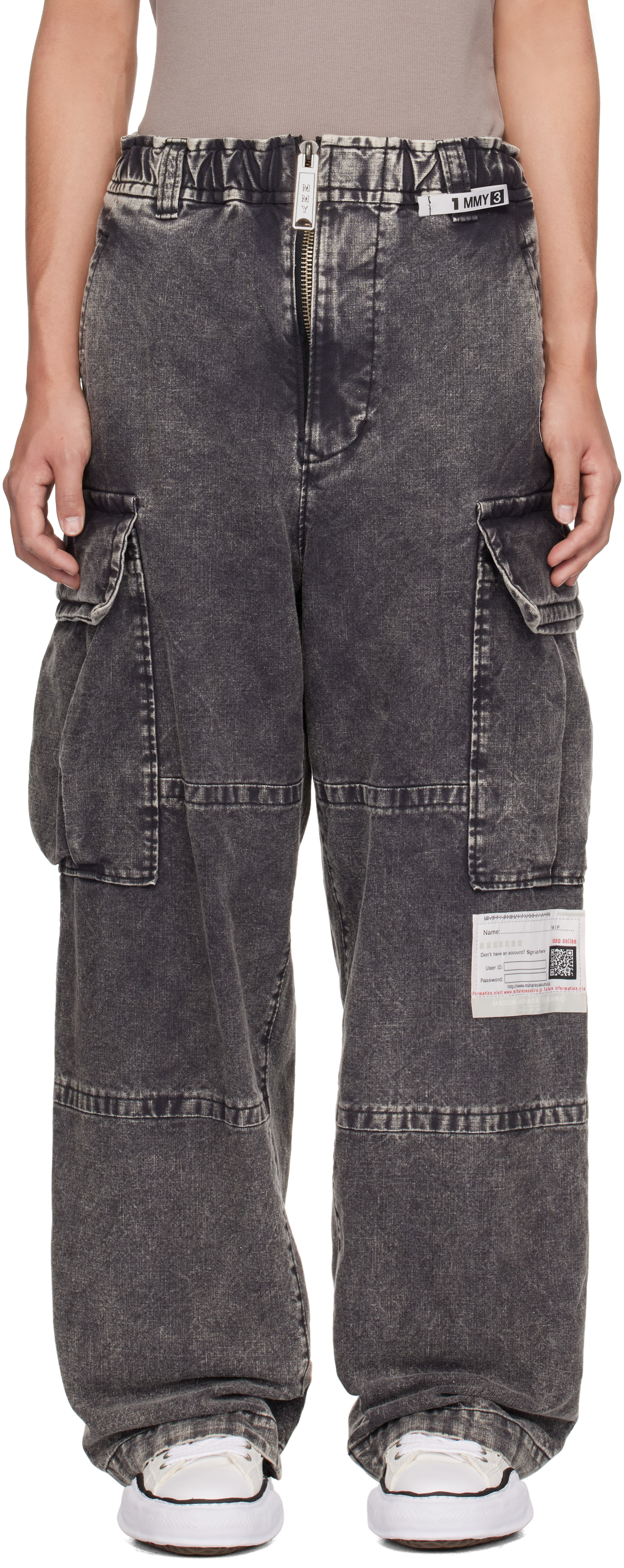 Gray Military Cotton Cargo Pants