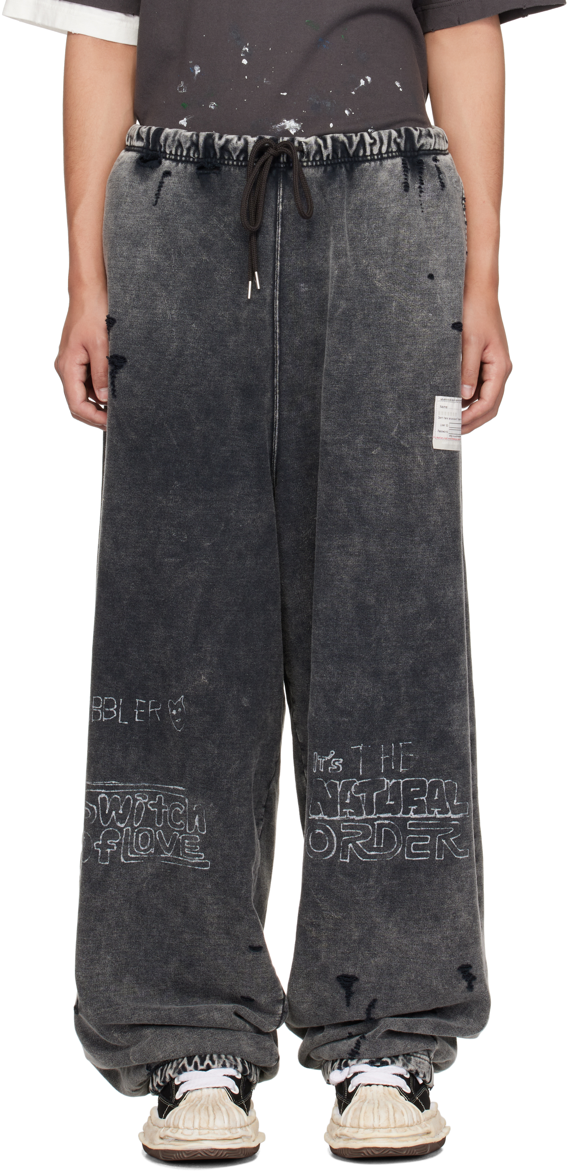 Gray Distressed Sweatpants