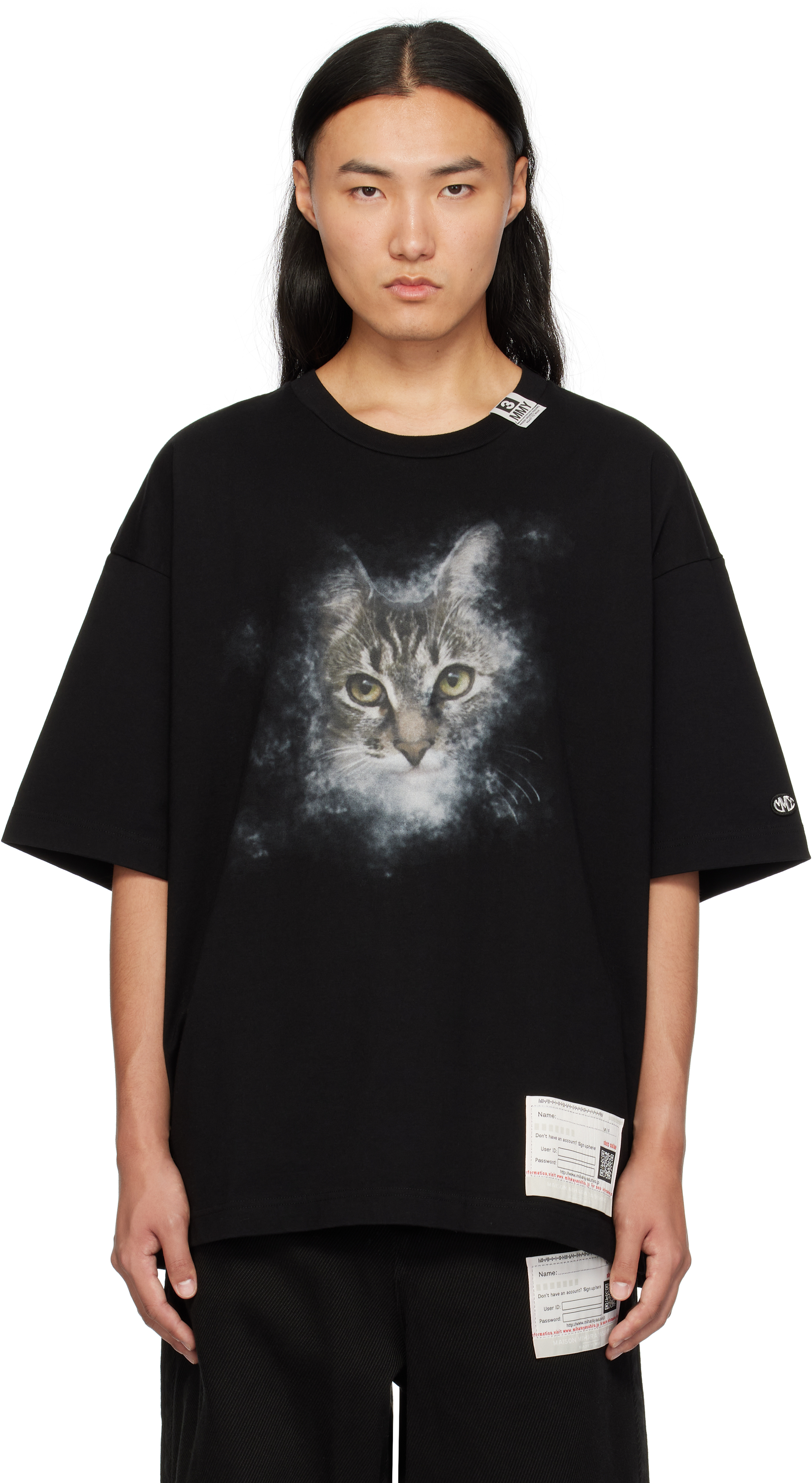 Black Cat Printed T-shirt