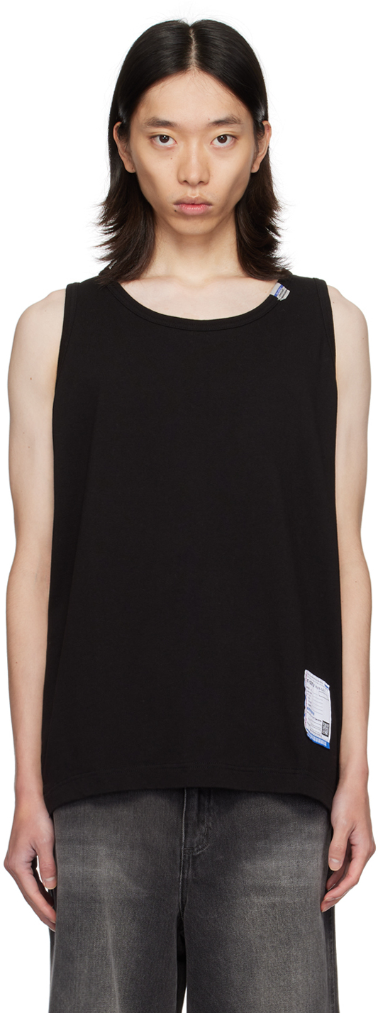 Shop Miharayasuhiro Black Scoop Neck Tank Top