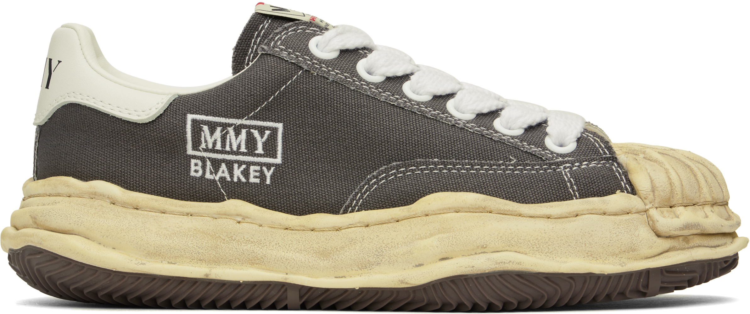 Miharayasuhiro Gray Blakey Og Dyed Sole Canvas Low-top Sneakers