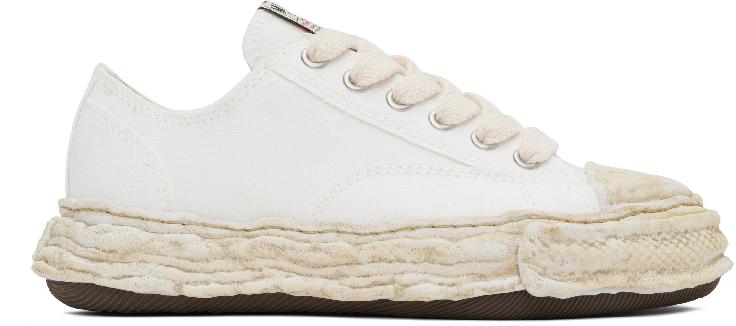 Shop Miharayasuhiro White Hank Og Dyed Sole Canvas Low-top Sneakers