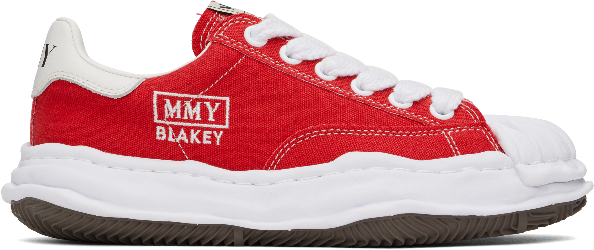 Miharayasuhiro Red Blakey Og Sole Canvas Low-top Sneakers