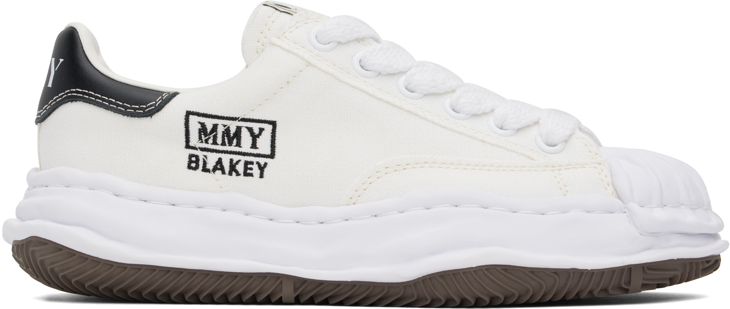 Miharayasuhiro White Blakey Og Sole Canvas Low-top Sneakers