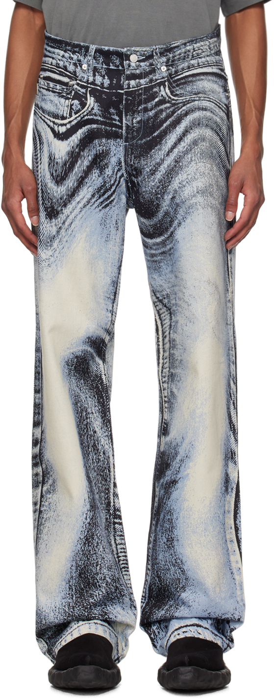 Camperlab Blue Distorted Print Jeans