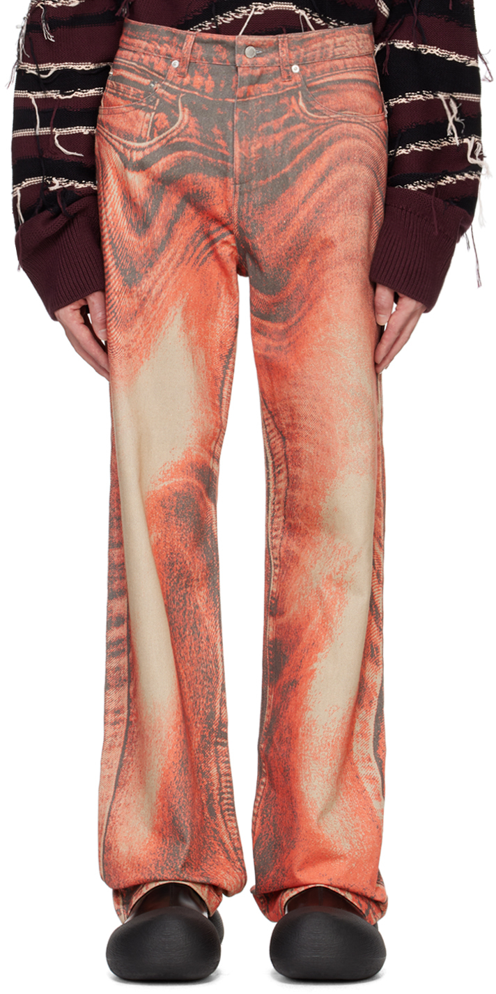 Orange Distorted Jeans