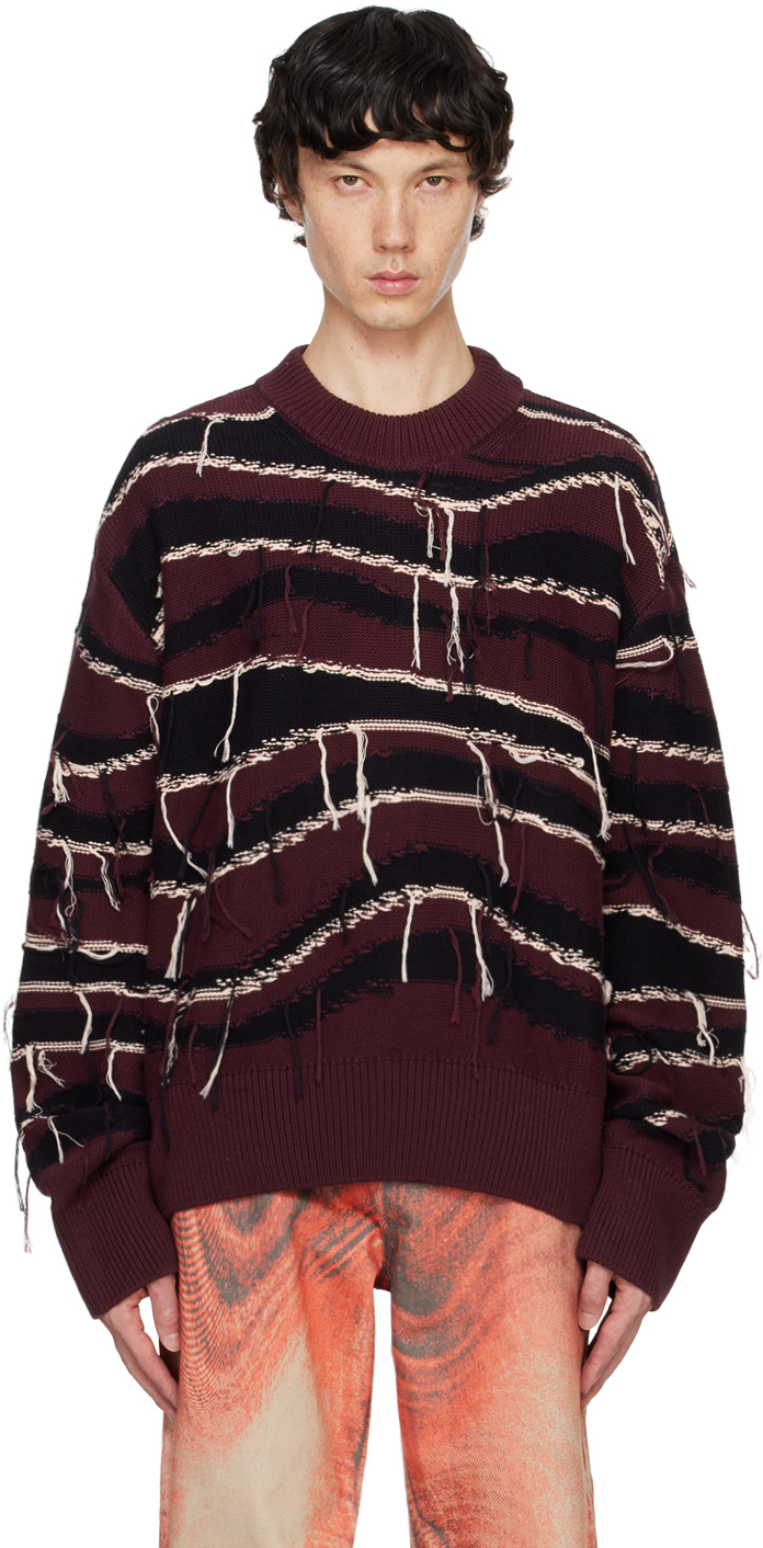 Burgundy Intarsia Knit Sweater