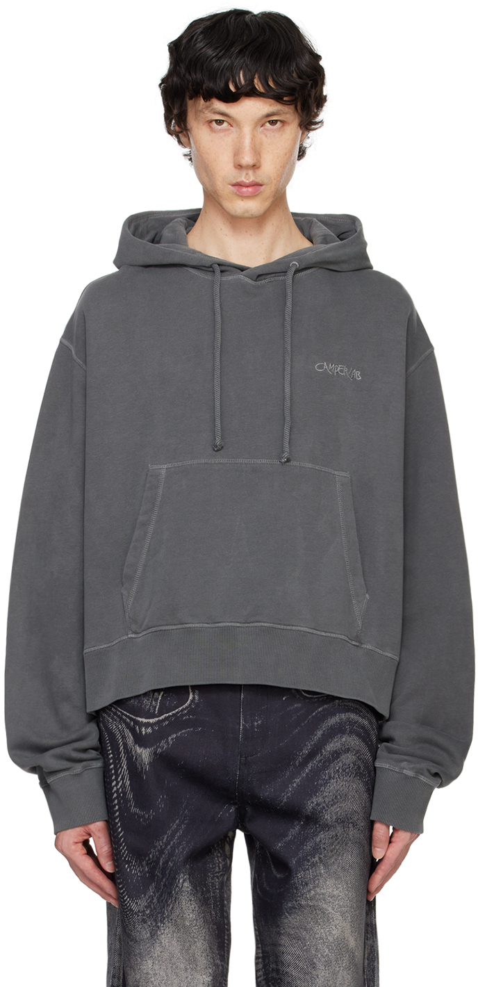 Shop Camperlab Gray Cotton Hoodie In Grey