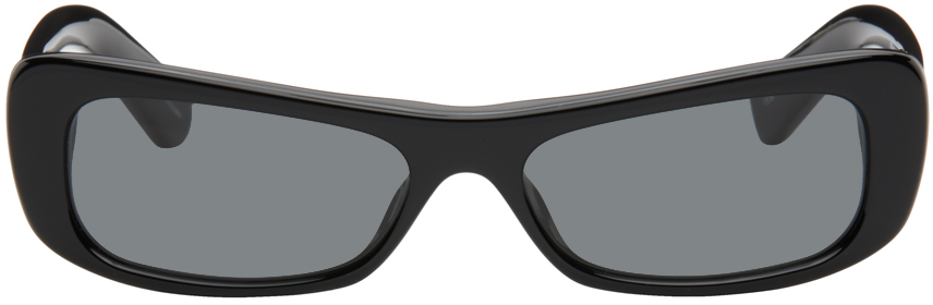 Shop Jacquemus Black La Casa 'les Lunettes Capri' Sunglasses In 990 Black