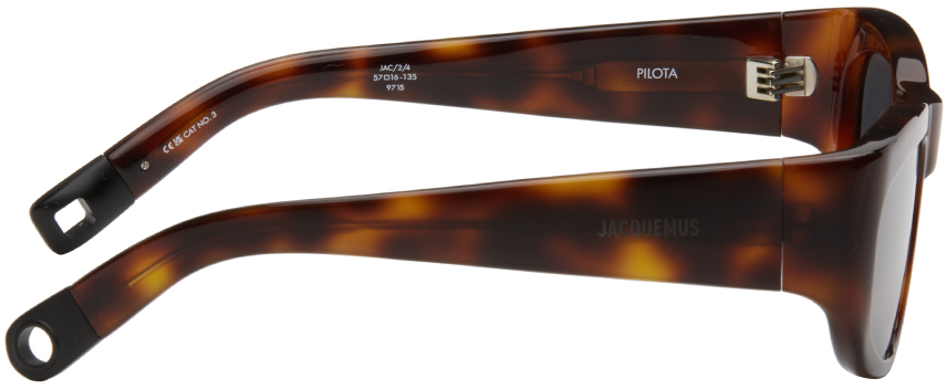 Jacquemus Brown La Casa 'les Lunettes Pilota' Sunglasses In 080 Multi-brown