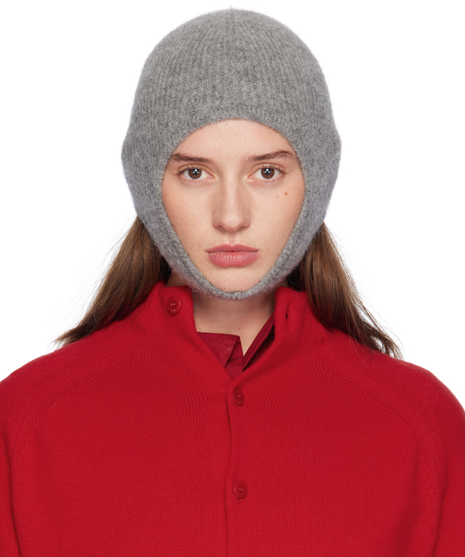 Shop Jacquemus Gray La Casa 'la Capuche Gros Grain' Beanie In 970 Dark Grey