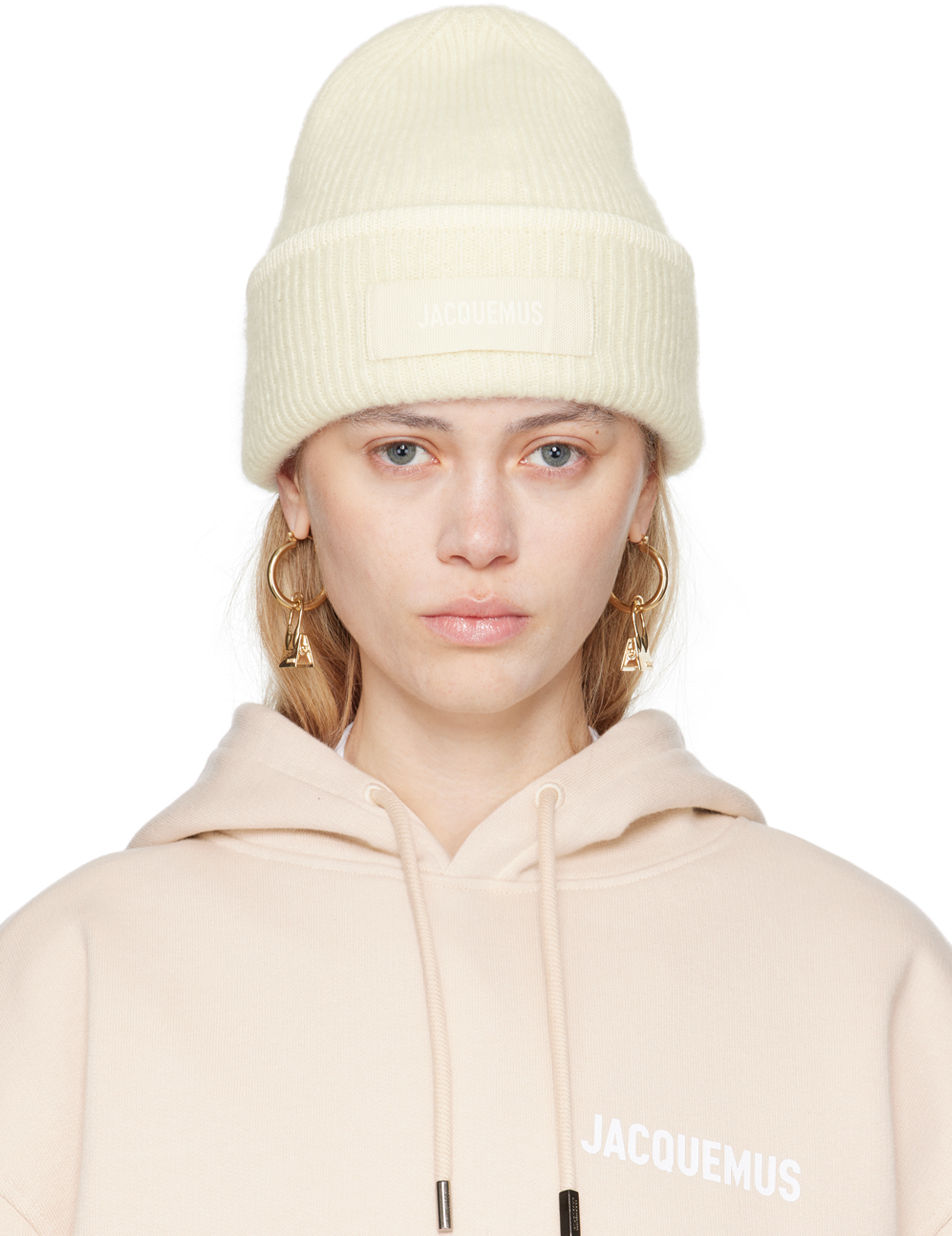 Shop Jacquemus オフホワイト Le Bonnet Gros Grain ビーニー In 110 Off-white