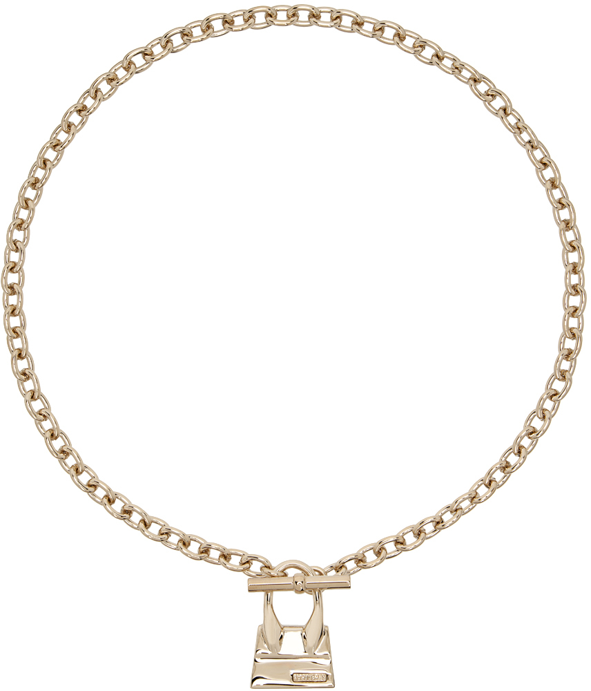 Shop Jacquemus ゴールド Le Collier Chiquito Barre ネックレス In 270 Light Gold