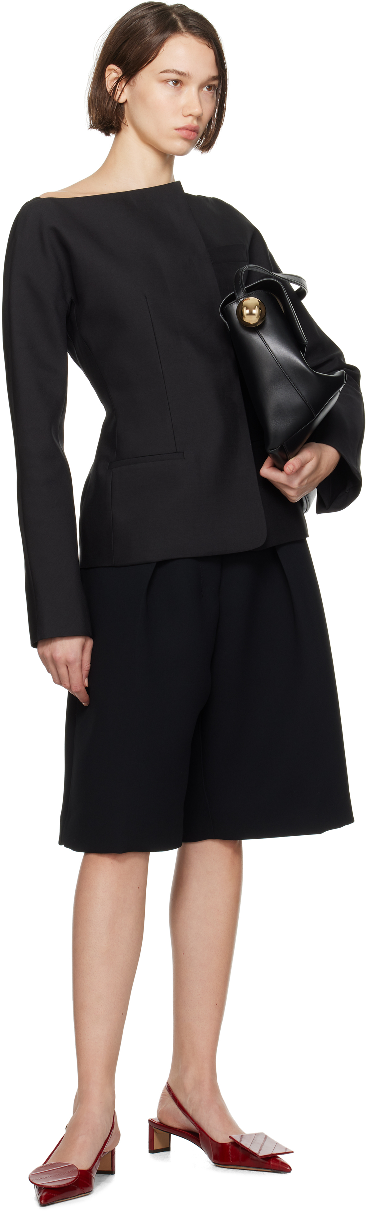 Jacquemus Black La Casa 'le Grand Rond Carré' Bag In 990 Black