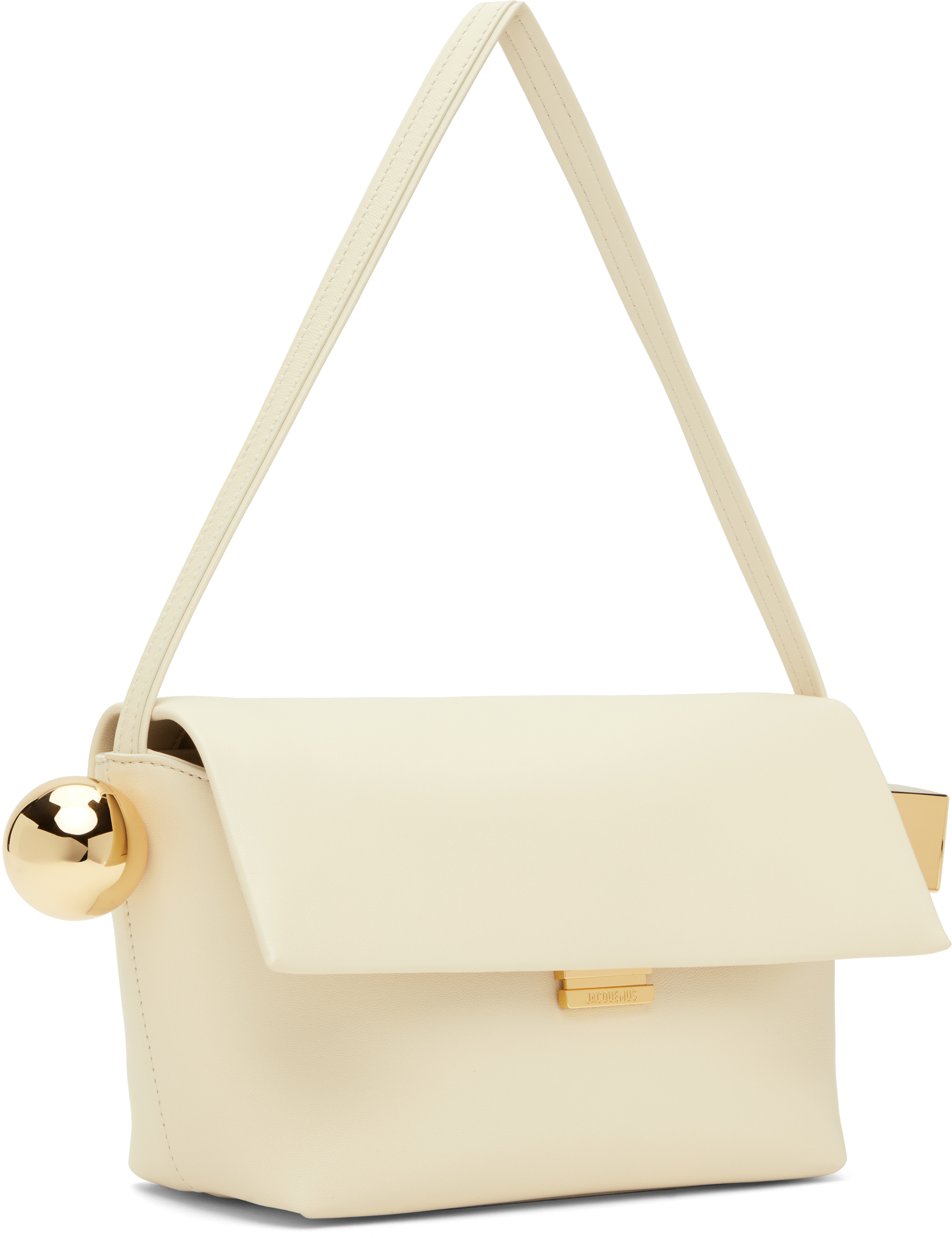 Jacquemus Off-white La Casa 'le Rond Carré' Bag In 115 Light Ivory