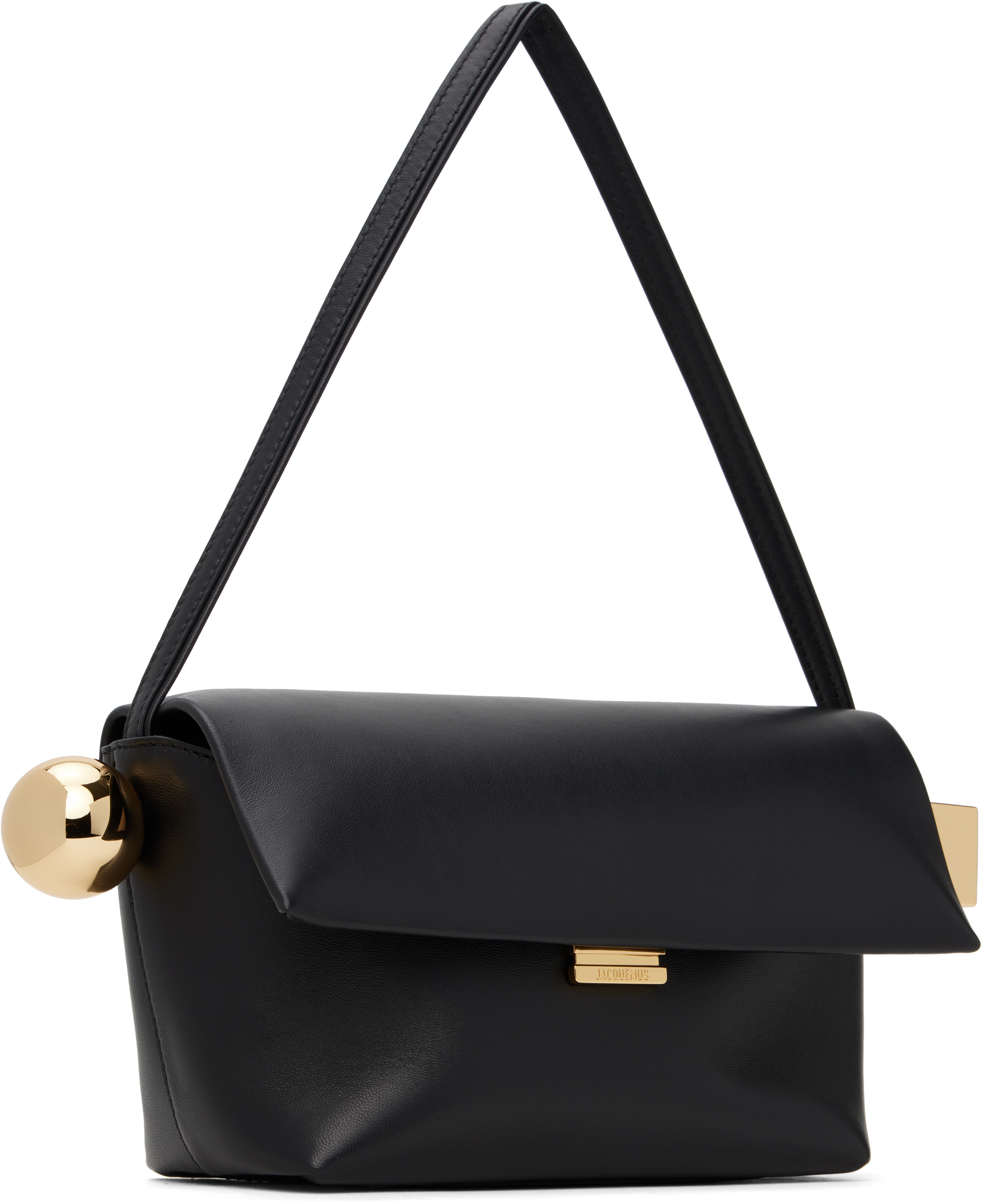 Jacquemus Mini Leather Shoulder Handbag In 990 Black