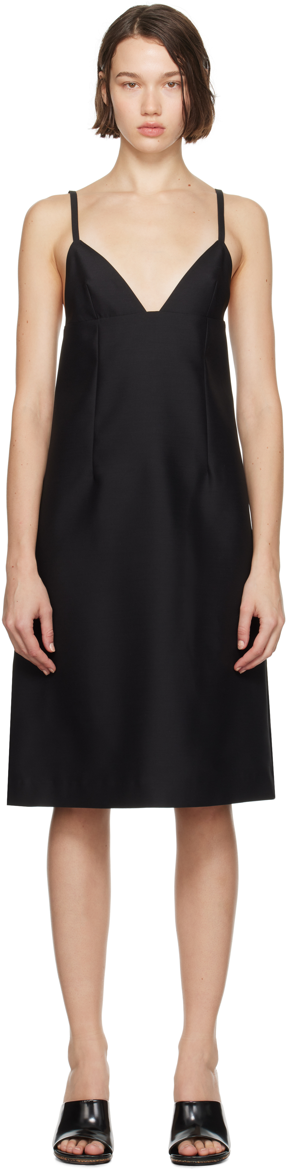 Shop Jacquemus Black La Casa 'la Robe Camison' Minidress In 990 Black