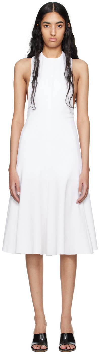 White La Casa 'La robe Favola' Midi Dress by JACQUEMUS on Sale