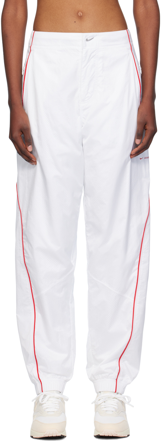 Jacquemus X Nike Track Pants In White/university Red