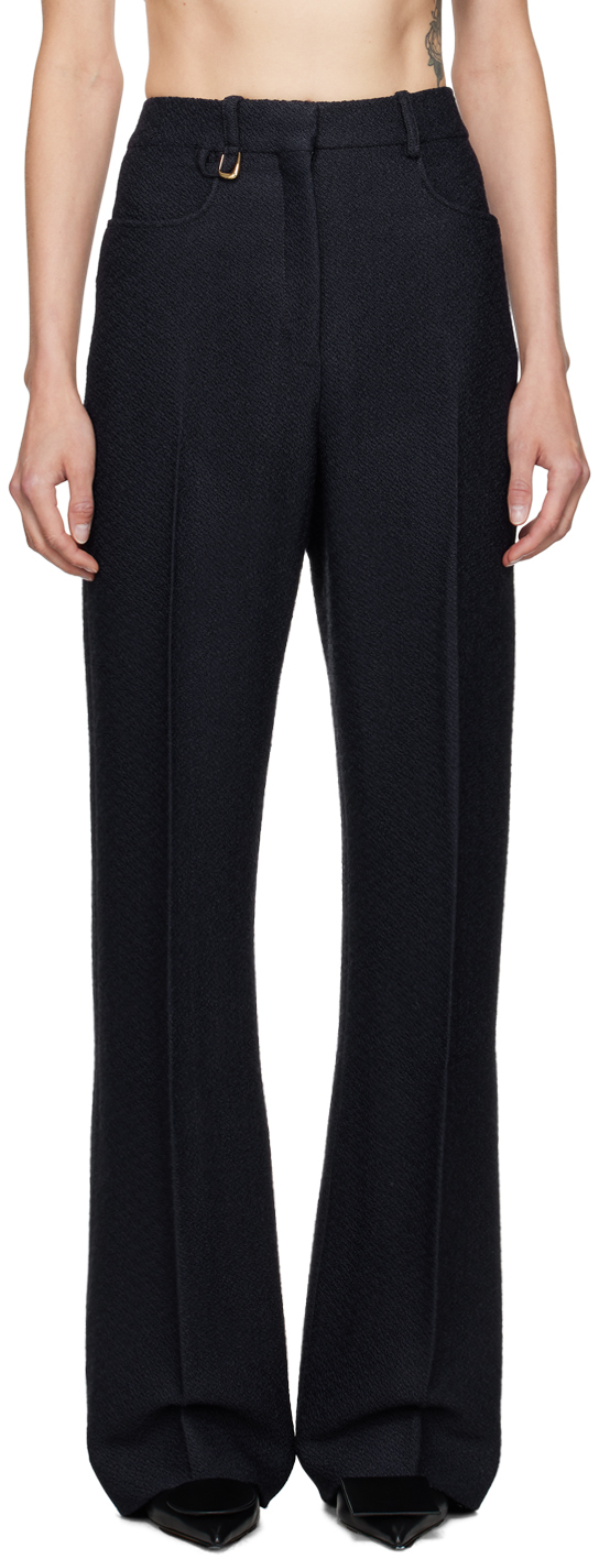JACQUEMUS◇LE PANTALON CAMARGUE/トラウザーズ/38/ウール/BLK