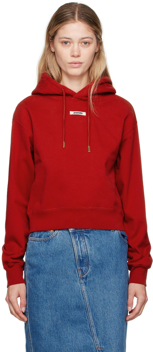 【JACQUEMUS】'Le Hoodie Gros Grains' Sweats レッド Red La Casa 'Le hoodie Gros Grain' Hoodie by JACQUEMUS on Sale