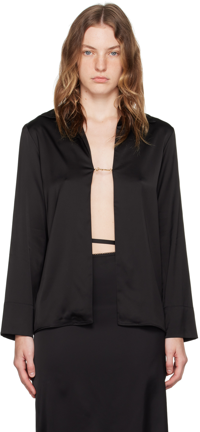 Shop Jacquemus Black Le Chouchou 'la Chemise Notte' Shirt In 990 Black