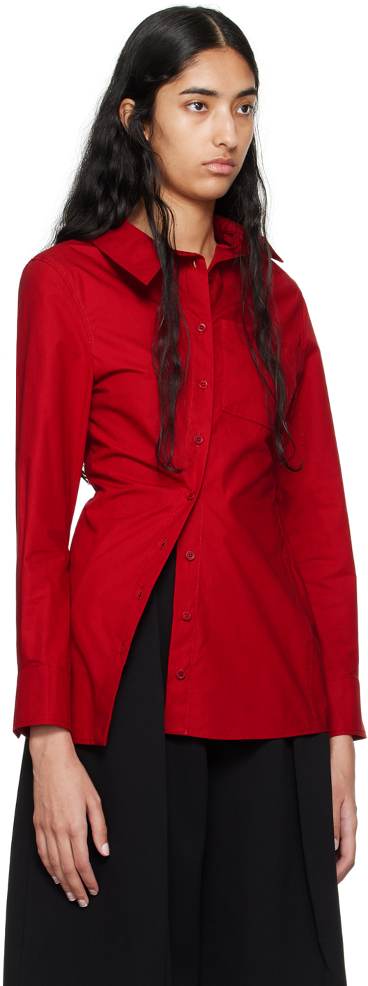 Jacquemus Long-sleeved Shirt In 480 Dark Red