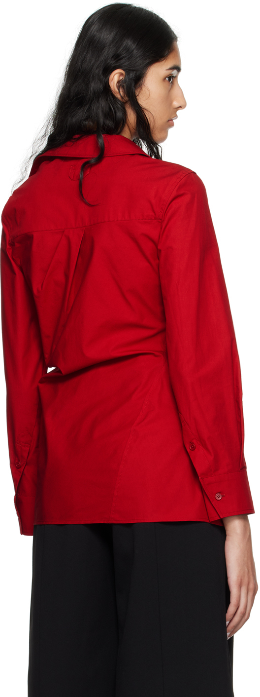 Jacquemus Long-sleeved Shirt In 480 Dark Red