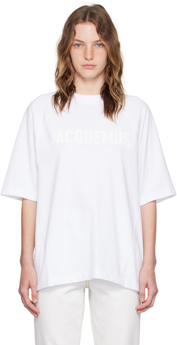 Tシャツ・カットソー Jacquemus LE TSHIRT TYPO WHITE JACQUEMUS - LE T-SHIRT TYPO WHITE – SOLAR MTP