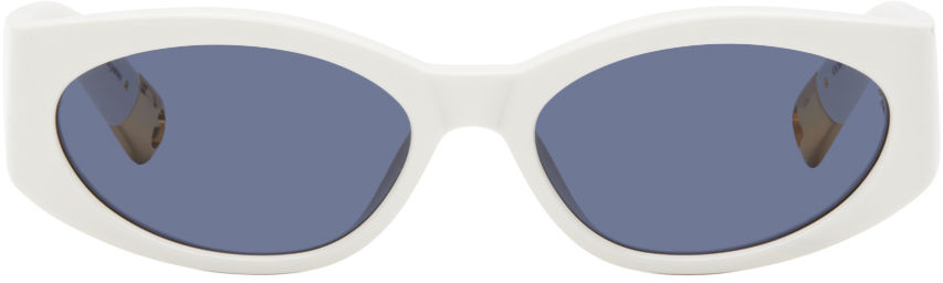 JACQUEMUSのホワイト Les lunettes Ovalo サングラスがセール中