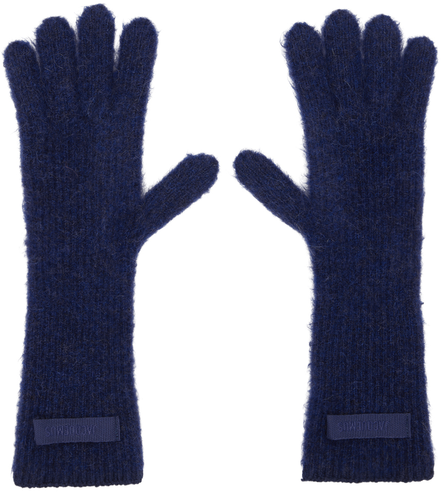 Shop Jacquemus La Casaコレクション ネイビー Les Gants Gros Grain グローブ In 380 Navy