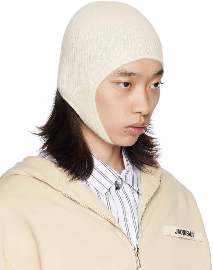 Jacquemus Off-white La Casa 'la Capuche Gros Grain' Beanie In 110 Off-white