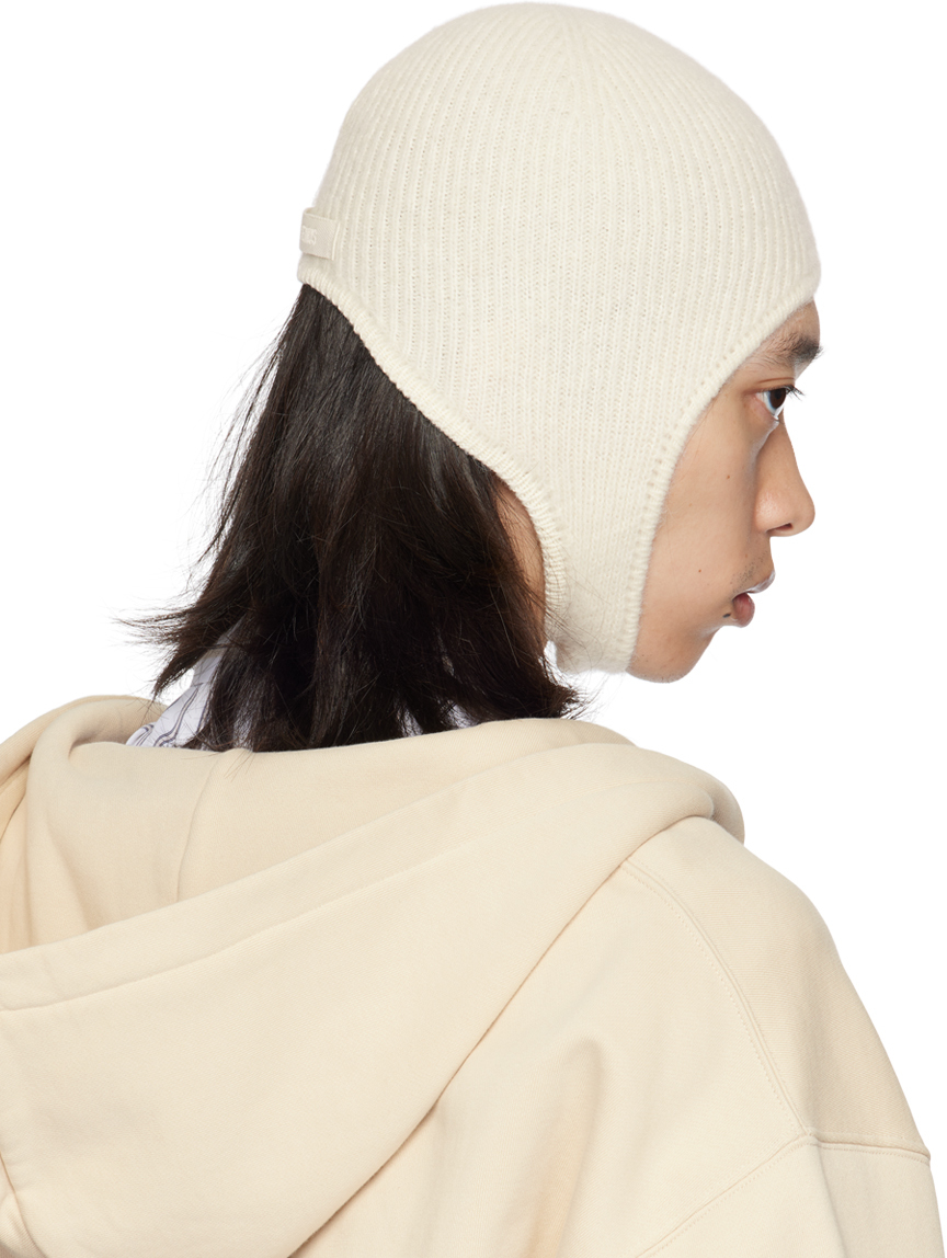 Jacquemus Off-white La Casa 'la Capuche Gros Grain' Beanie In 110 Off-white