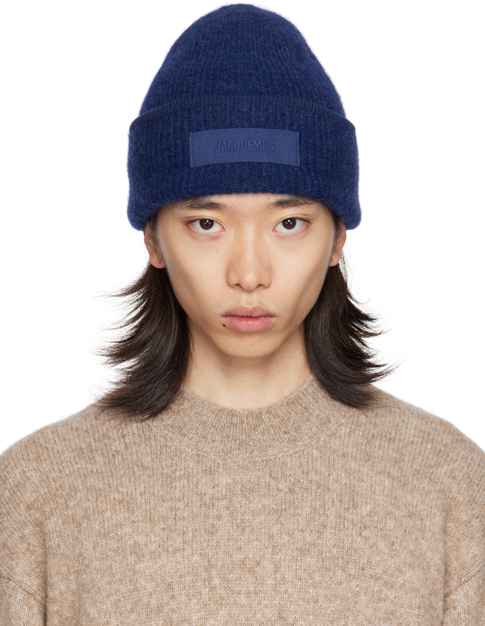 Shop Jacquemus ネイビー Le Bonnet Gros Grain ビーニー In 380 Navy