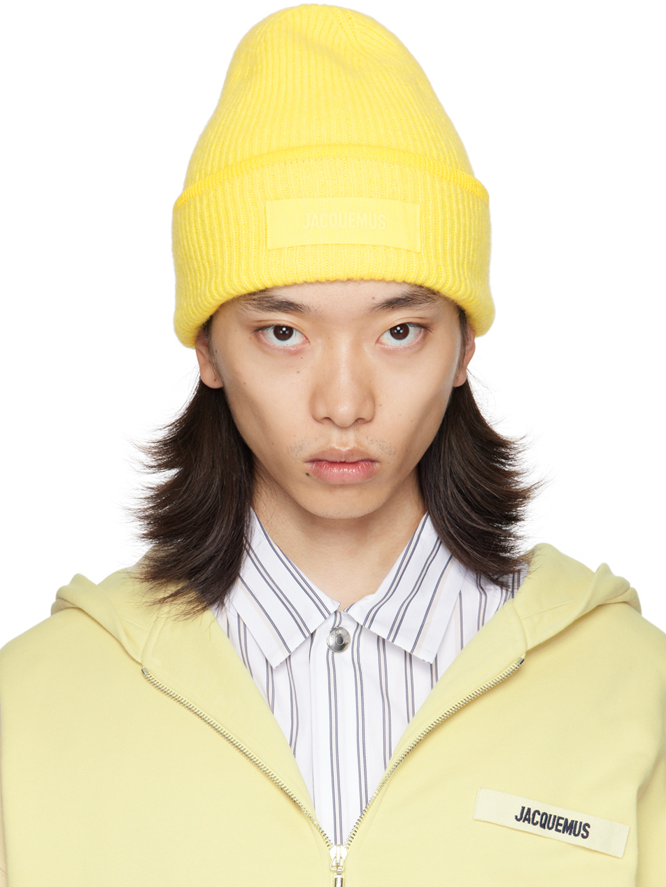 JACQUEMUS YELLOW 'LE BONNET GROS GRAIN' BEANIE 