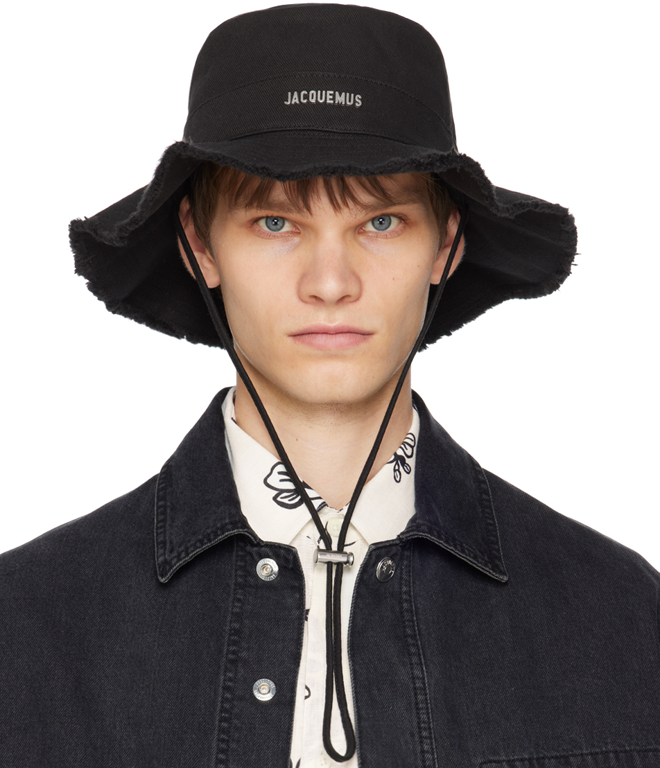 Shop Jacquemus Black Les Classiques 'le Bob Ovalie' Bucket Hat In 990 Black