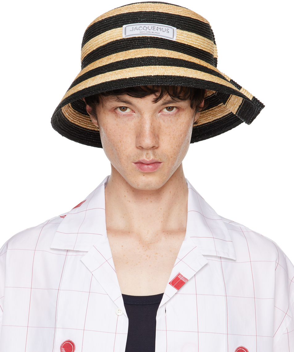 Beige & Black La Casa 'Le chapeau Vela' Hat by JACQUEMUS on Sale