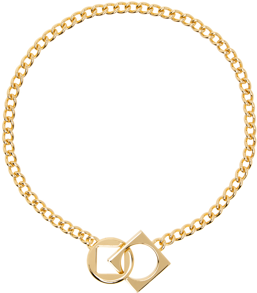 JACQUEMUS GOLD LES CLASSIQUES 'LE COLLIER ROND CARRÉ' CHOKER 