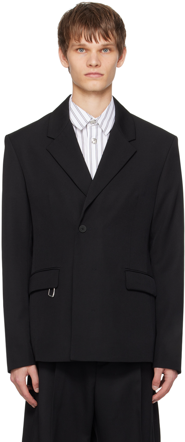 Shop Jacquemus Black Les Classiques 'la Veste Melo Tuxedo' Blazer In 990 Black