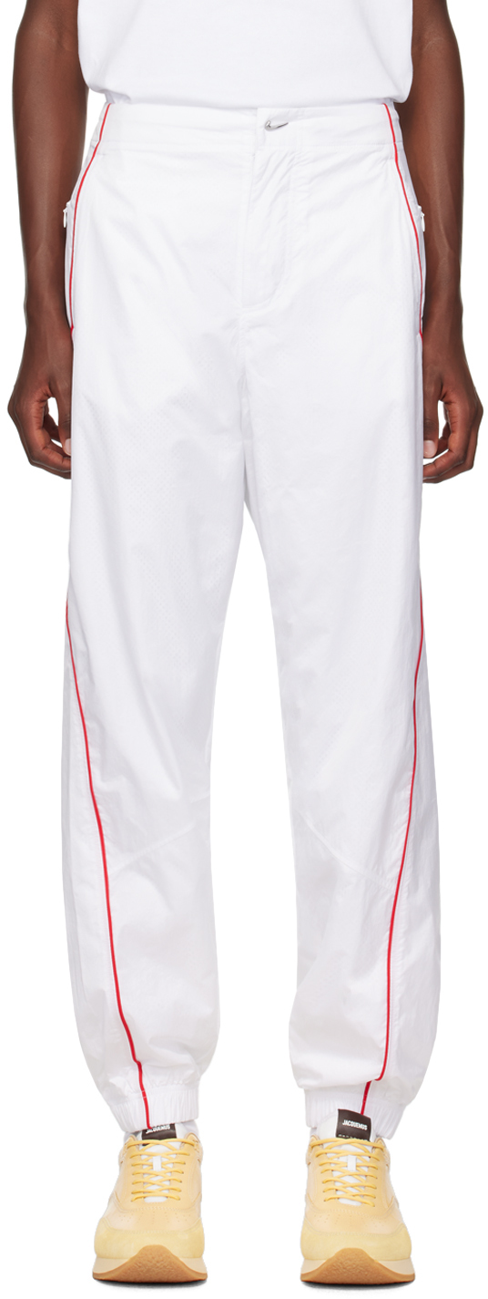 Shop Jacquemus White Nike Edition 'le Bas De Jogging' Track Pants In White/university Red