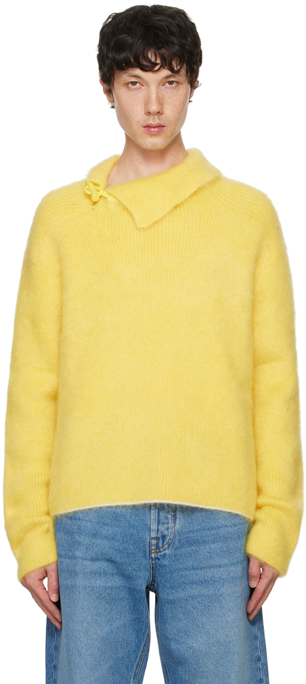 Shop Jacquemus Yellow La Casa 'le Pull Marina' Sweater In 250 Yellow