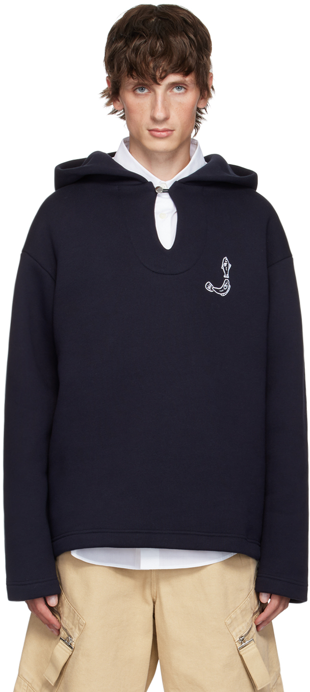 jacquemus ジャックムス　ネイビー　パーカー　フーディ JACQUEMUS ジャックムス フーディー Le Sweatshirt Brode Hoodie