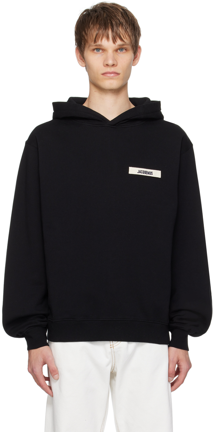 Shop Jacquemus Black Les Classiques 'le Hoodie Gros Grain' Hoodie In 990 Black