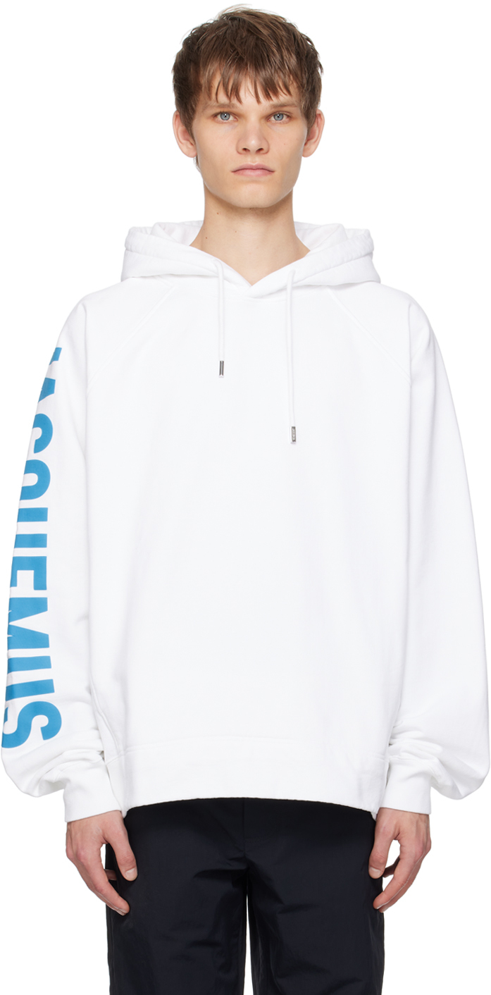 Shop Jacquemus White La Casa 'le Hoodie Typo' Hoodie In 010 Multi White