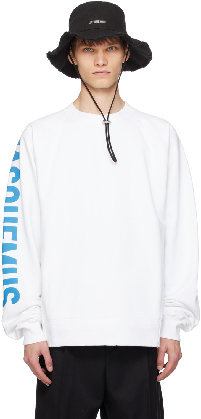 Shop Jacquemus White La Casa 'le Sweatshirt Typo' Sweatshirt In 010 Multi White