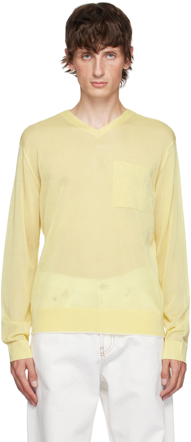 Jacquemus Yellow La Casa 'la Maille Paseo' Sweater In 210 Light Yellow