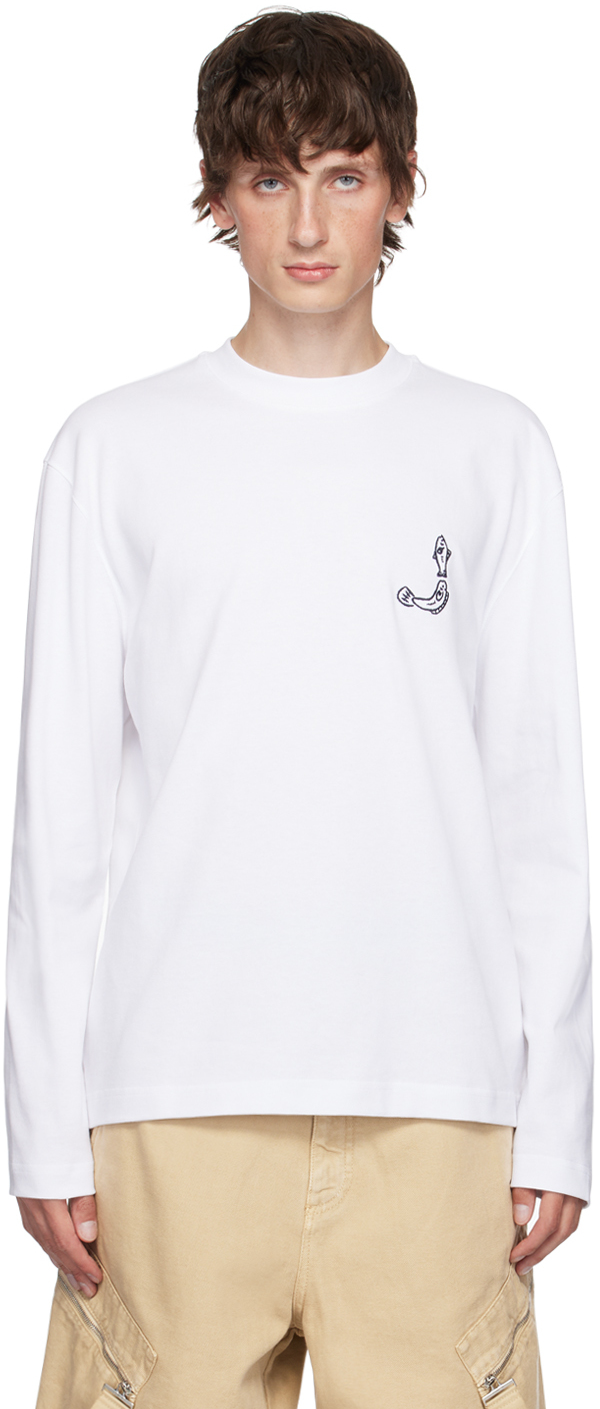 Shop Jacquemus White La Casa 'le T-shirt Merù Manches Longues' Long Sleeve T-shirt In 100 White