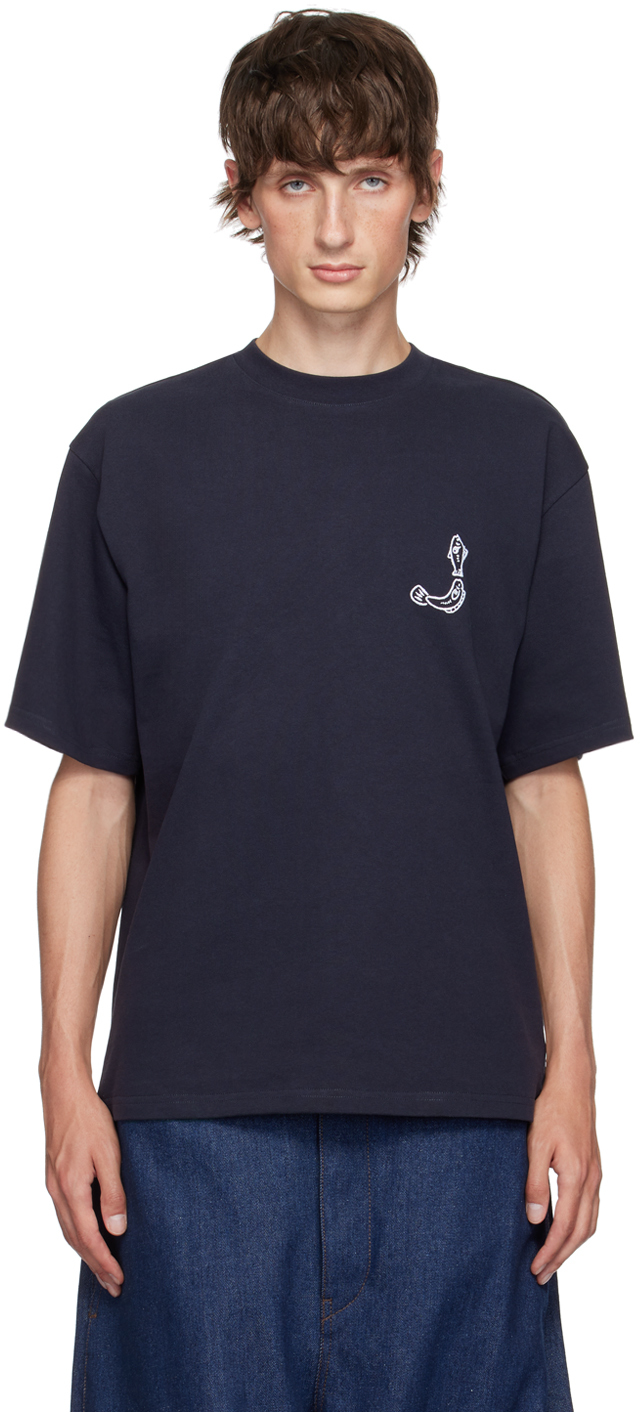 Shop Jacquemus Navy La Casa 'le T-shirt Merù' T-shirt In 390 Dark Navy