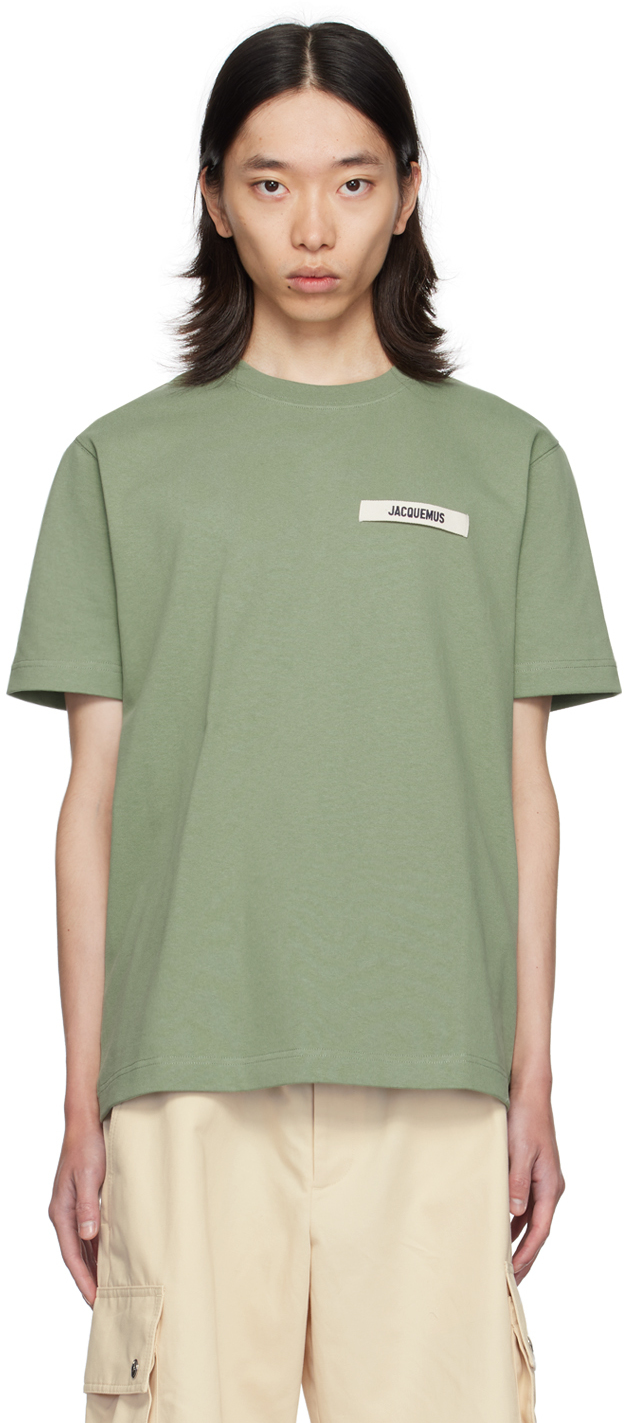 Shop Jacquemus Green La Casa 'le T-shirt Gros Grain' T-shirt In 512 Pale Green